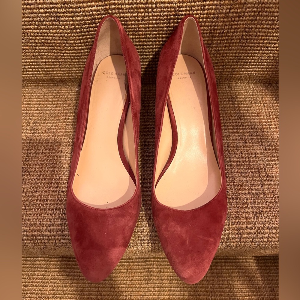 Cole Haan Women's Burgundy Suede Heels